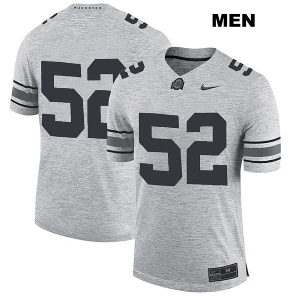 Ohio State Buckeyes Men's Wyatt Davis #52 Gray Authentic Nike No Name College NCAA Stitched Football Jersey VI19H47GX